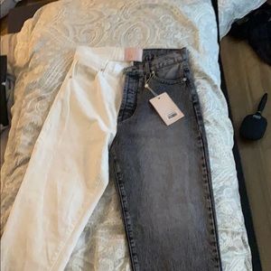REVICE High Rise Jeans in Black and White